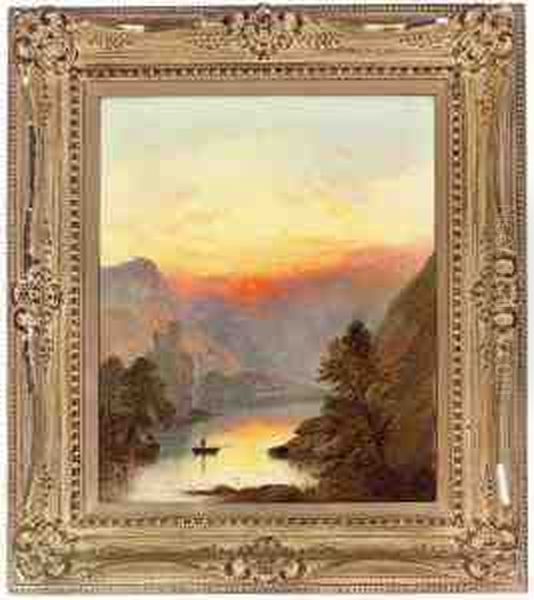 Sunset At Invergarry, Perthshire Oil Painting by George Blackie Sticks