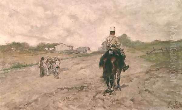 The Light Cavalryman Oil Painting by Giovanni Fattori