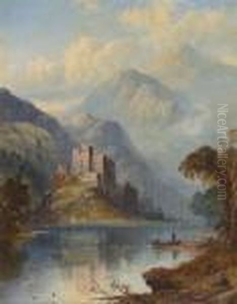 Kilchurn Castle, Loch Awe Oil Painting by George Blackie Sticks