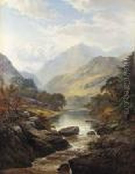 Glenfinlas, Brigg Of Turk Oil Painting by George Blackie Sticks