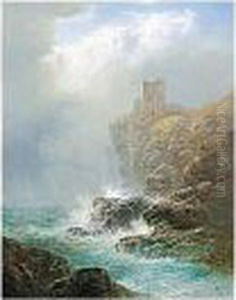 Stormy Coastline Oil Painting by George Blackie Sticks