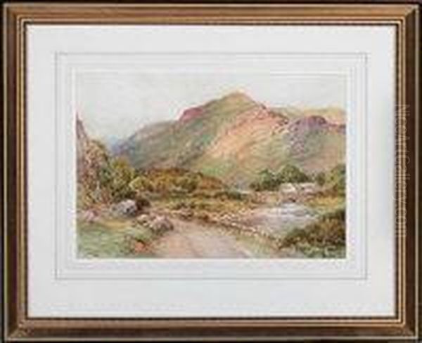 Grange Bridge, Borrowdale Oil Painting by Harry James Sticks