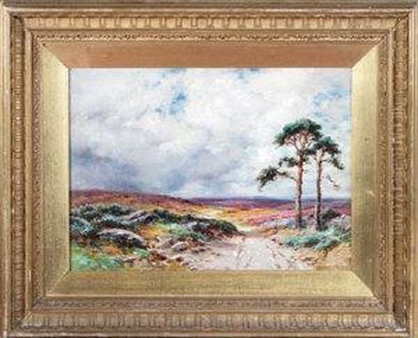 A Moorland Road Oil Painting by Harry James Sticks