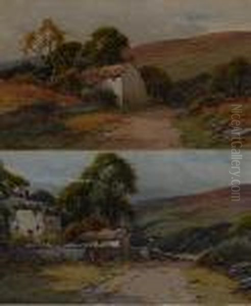 Pennine Hillf Arms By Country Lanes, Apair Oil Painting by Harry James Sticks