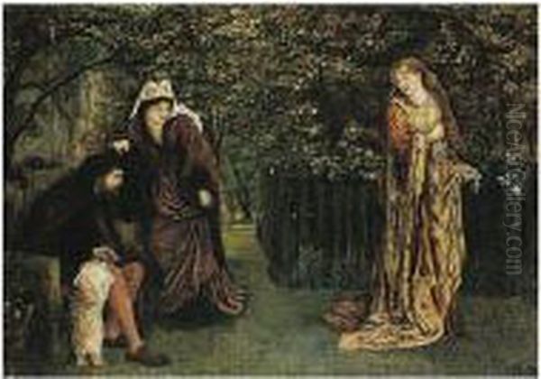 Sir Tristram And Queen Yseult (otherwise Known As Sir Tristram And La Belle Fronde) Oil Painting by Maria Euphrosyne Spartali, later Stillman