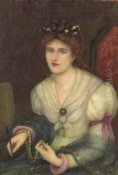 Self-portrait (?) Oil Painting by Maria Euphrosyne Spartali, later Stillman