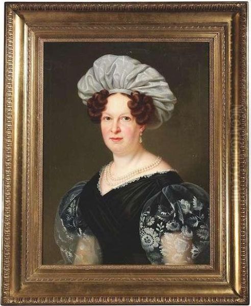 Portrait Of An Elegant Lady. Oil Painting by Franz Seraph Stirnbrand