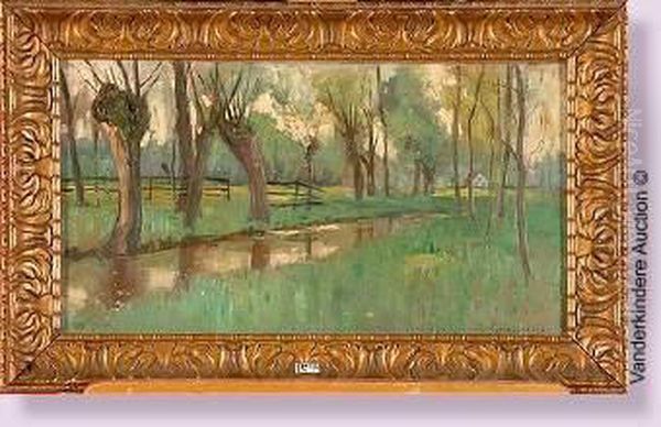 Ruisseau En Flandre Oil Painting by Pieter Stobbaerts