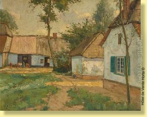 Cour De Ferme Oil Painting by Pieter Stobbaerts