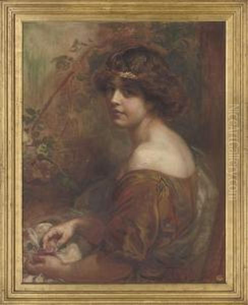 Portrait Of Violet Clayton Oil Painting by Henry John Stock