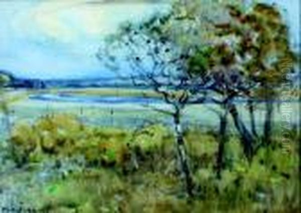 Waipara River Oil Painting by Margaret Olrog Stoddart