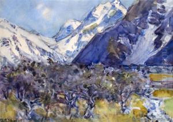 Mt Cook Oil Painting by Margaret Olrog Stoddart