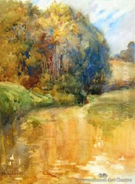 A Suffolk Stream Oil Painting by Margaret Olrog Stoddart