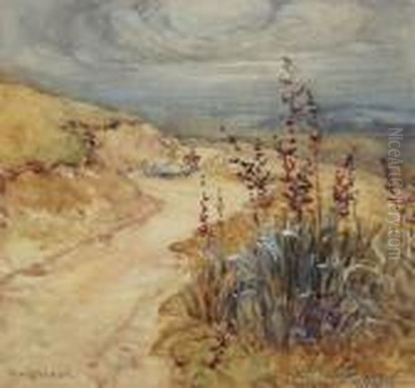 Droving On Cashmere Hills Oil Painting by Margaret Olrog Stoddart