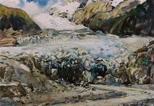 Franz Joseph Glacier Oil Painting by Margaret Olrog Stoddart