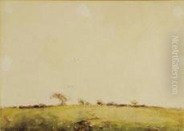 Landscape With Green Pastures Oil Painting by Margaret Olrog Stoddart