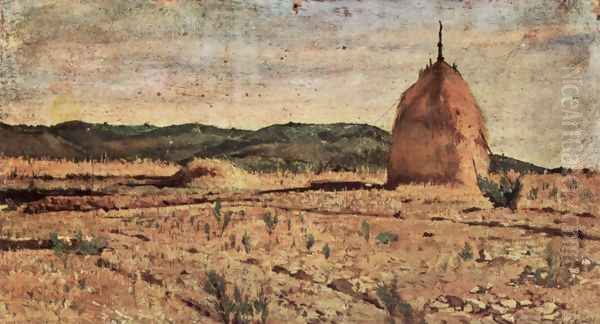 The haystack Oil Painting by Giovanni Fattori