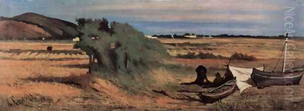 Netzflicker in Castiglioncello Oil Painting by Giovanni Fattori