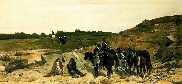 Episodio della campagna contro il brigantggio Oil Painting by Giovanni Fattori