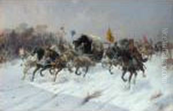 Siberian Gold Convoy Oil Painting by Konstantin Stoilov