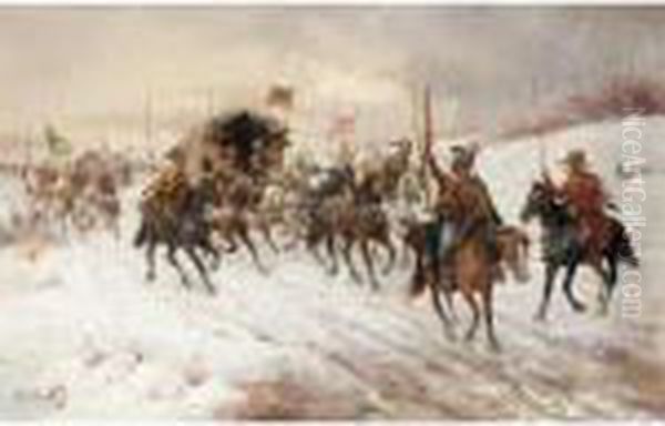 The Siberian Gold Convoy Oil Painting by Konstantin Stoilov