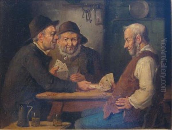 Pair Of Tavern Scenes Oil Painting by Carl Siegfried Stoitzner