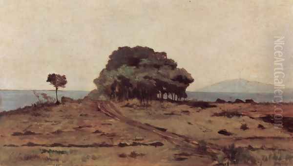 Grove at sea Oil Painting by Giovanni Fattori