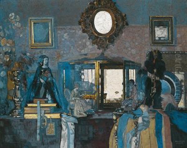 Das Blaue Zimmer Oil Painting by Josef Stoitzner