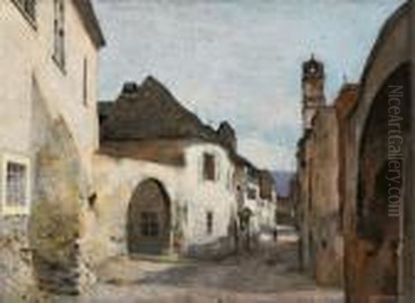 Gasse In Der Wachau Oil Painting by Konstantin Stoitzner