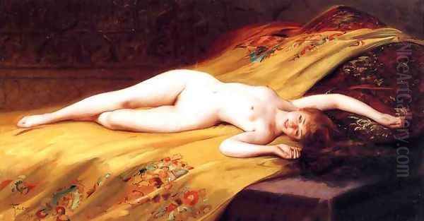 Reclining Nude Oil Painting by Luis Ricardo Falero