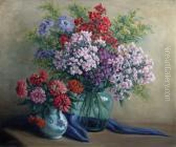 Blumenstilleben Oil Painting by Konstantin Stoitzner