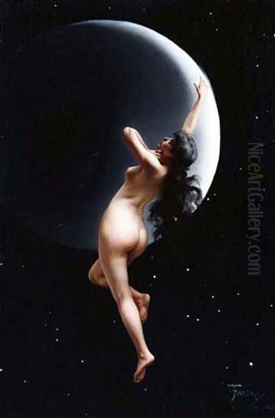 Moon Nymph Oil Painting by Luis Ricardo Falero