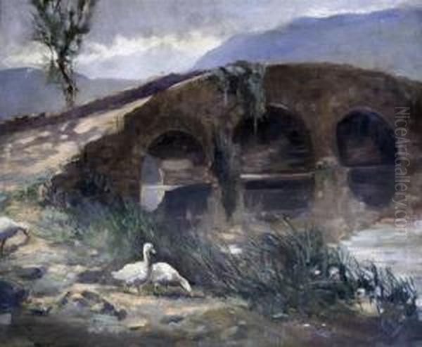 The Old Bridge Oil Painting by Adrian Scott Stokes