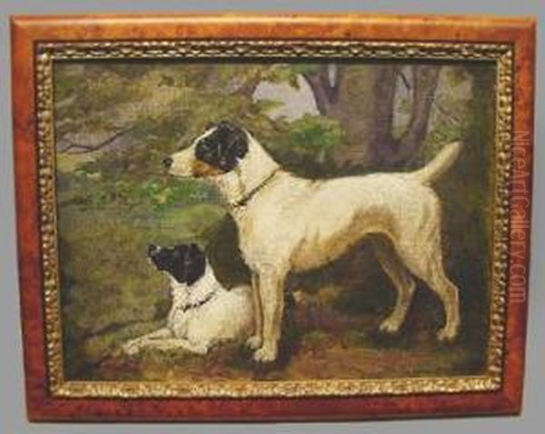 Portrait Of Two Terriers Oil Painting by Adrian Scott Stokes