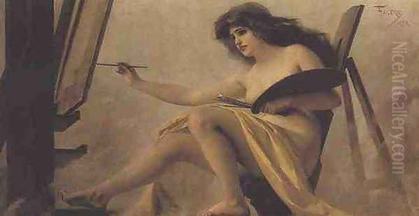 An Allegory of Painting Oil Painting by Luis Ricardo Falero