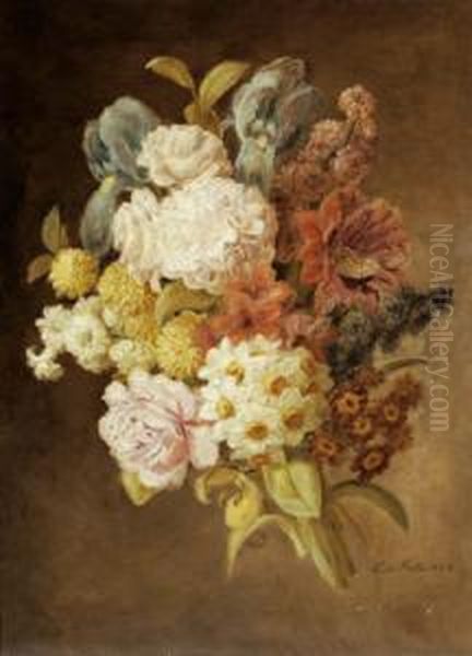 Flower Bouquet Oil Painting by Leopold Stoll