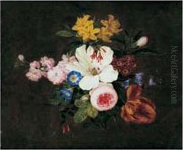 Nature Morte De Jete De Fleurs Oil Painting by Leopold Stoll