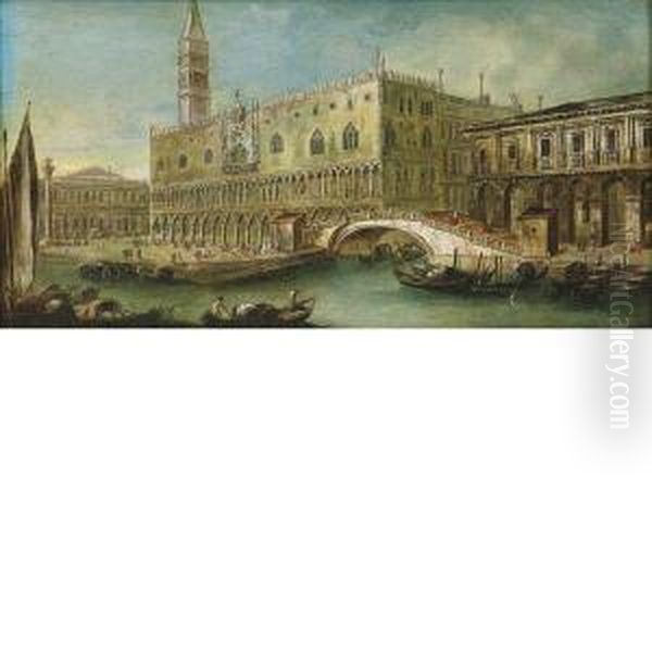 Veduta Di Palazzo Ducale Dal Bacino Di San Marco Oil Painting by Antonio, Tonino Stom