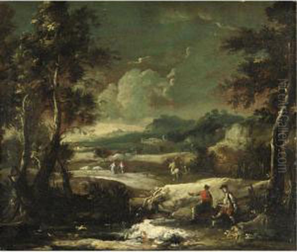 Paesaggio Con Viandanti Seduti Presso Un Fiume by Antonio, Tonino Stom