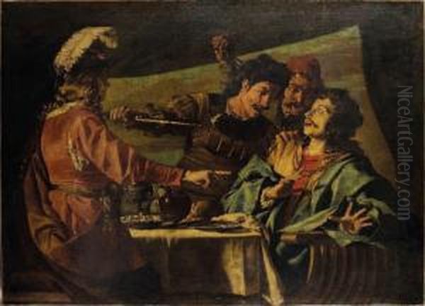 Le Festin D'absalom Oil Painting by Matthias Stomer