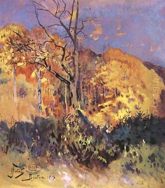 Autumn in Bystra Oil Painting by Julian Falat