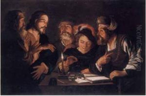 La Chiamata Di Matteo Oil Painting by Matthias Stomer