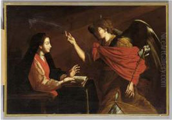 The Annunciation Oil Painting by Matthias Stomer