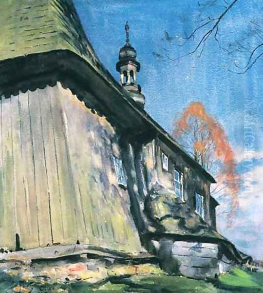 Church in Osiek Oil Painting by Julian Falat