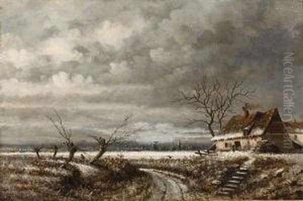 A View Near Norwich Oil Painting by William Stone