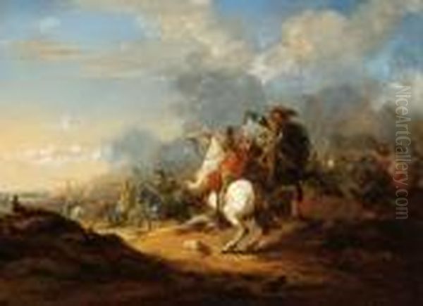 Fighting Horsemen Oil Painting by Dirck Willemsz. Stoop