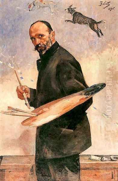 Self-portrait, 1896 Oil Painting by Julian Falat