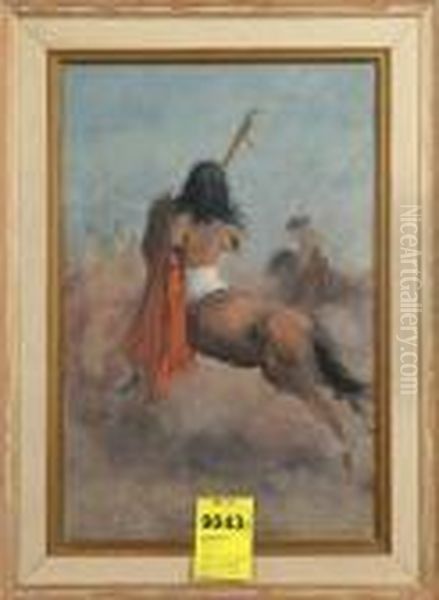 Ridande Indianer, Signerad G. Stoopendaal Oil Painting by Georg Stoopendaal