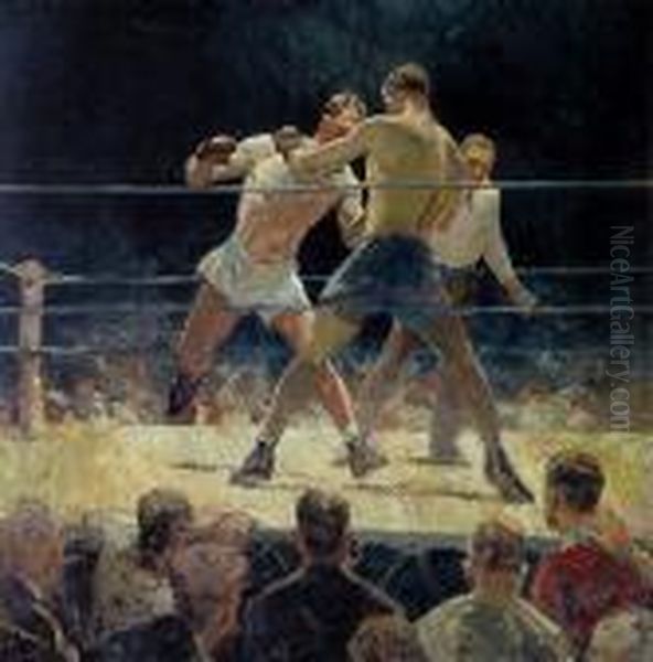 The Big Fight Oil Painting by Herbert Morton Stoops