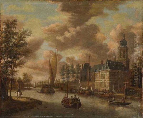 Schloss Nijenrode Inbreukelen An Der Vecht Oil Painting by Jacobus Storck